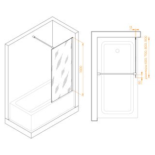 Шторка на ванну RGW SC-051 351105107-11 70см хром